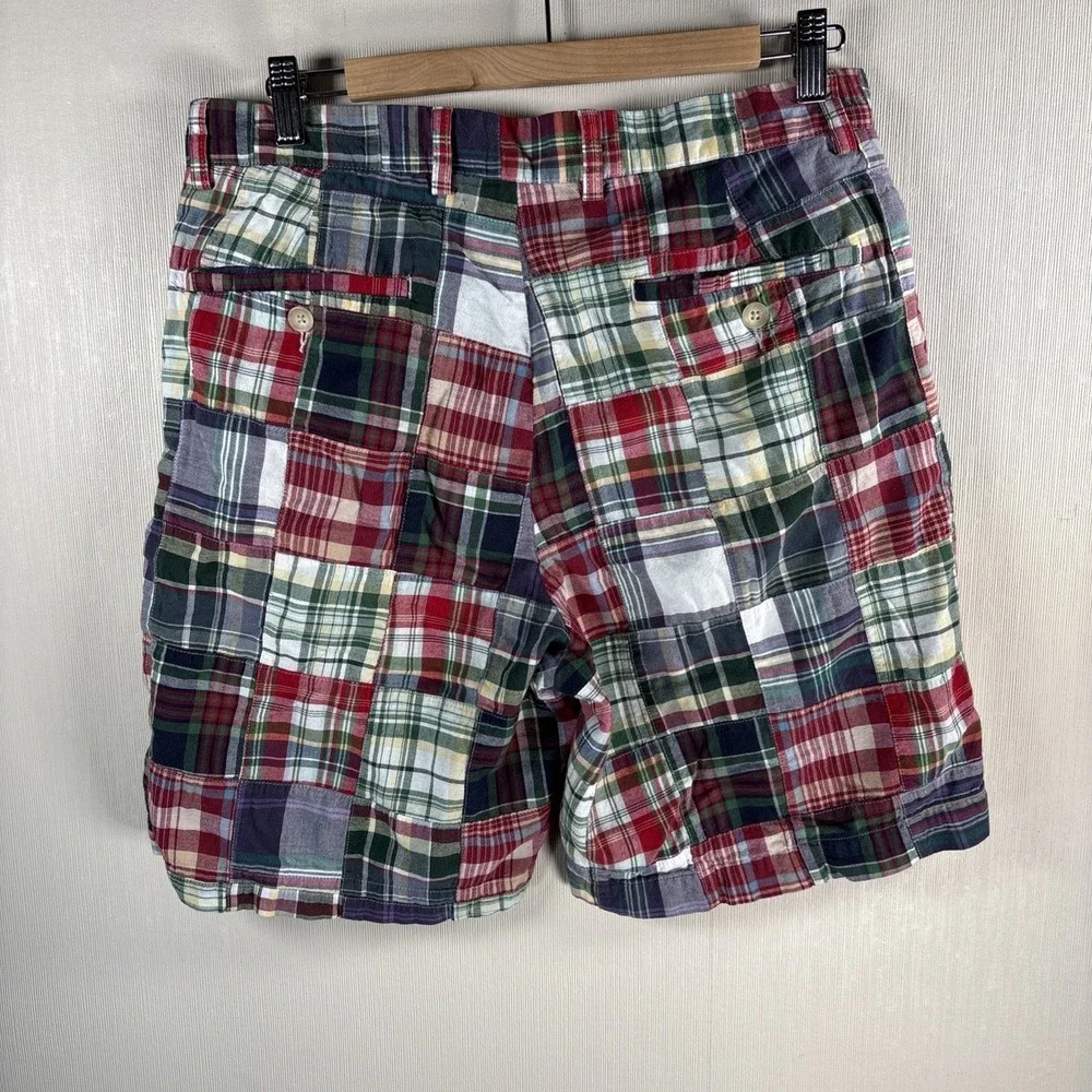 J.Crew Patchwork Shorts Mens 32 Plaid 8
